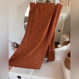 A new day polka dot midi skirt